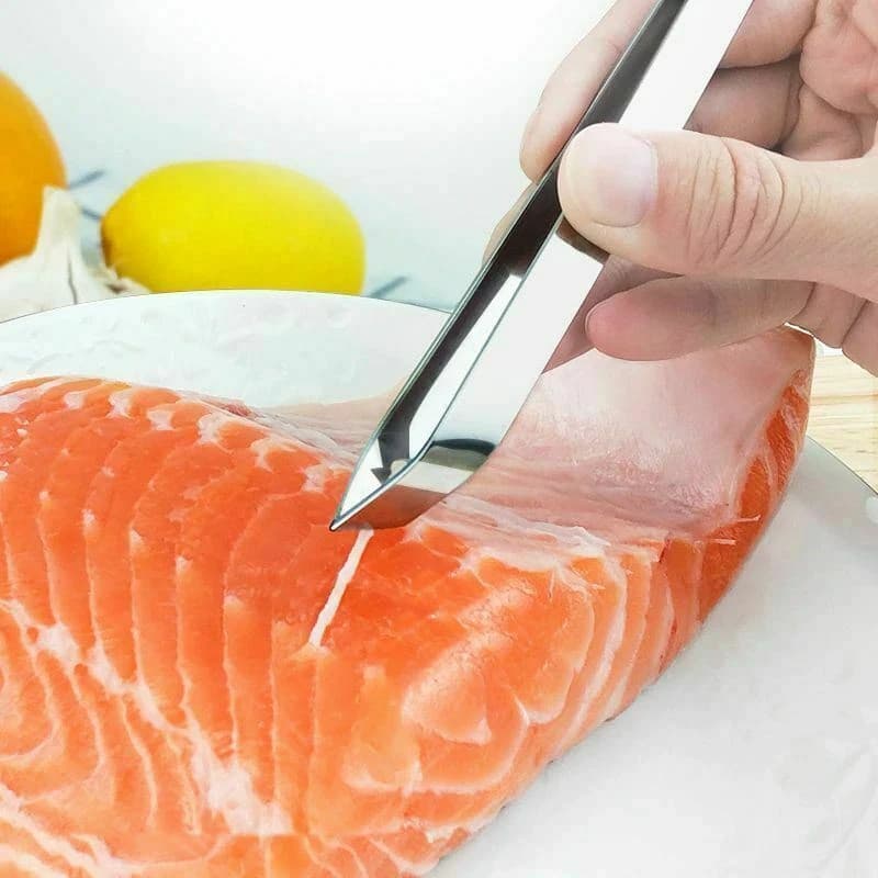 Stainless Steel Fish Bone Tweezers Remover Pincer Puller Tongs Pick-Up Seafood T